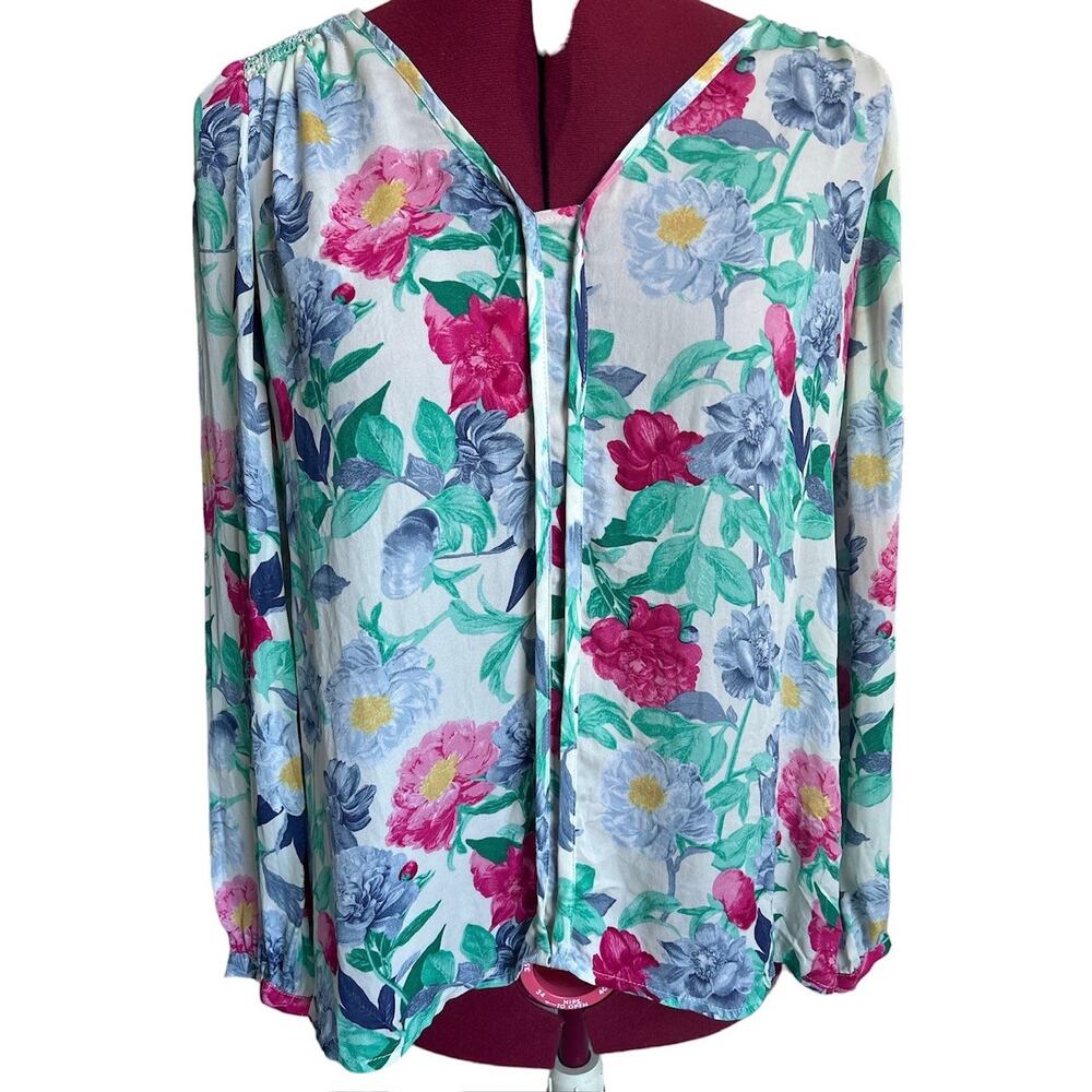 Joie Women’s Size XS 100% Silk Peony Floral Blouse